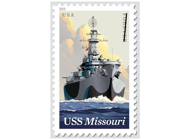 戦艦USSミズーリの記念切手が発売された