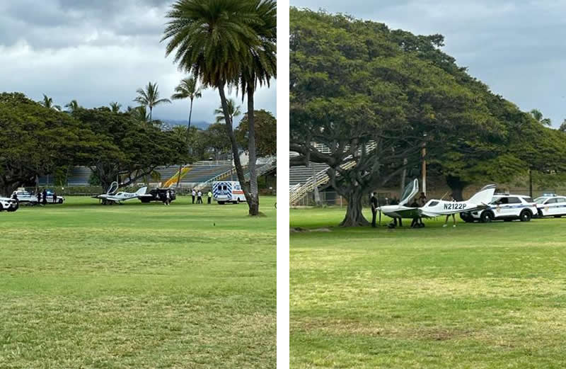 小型飛行機がカピオラニ公園に緊急着陸